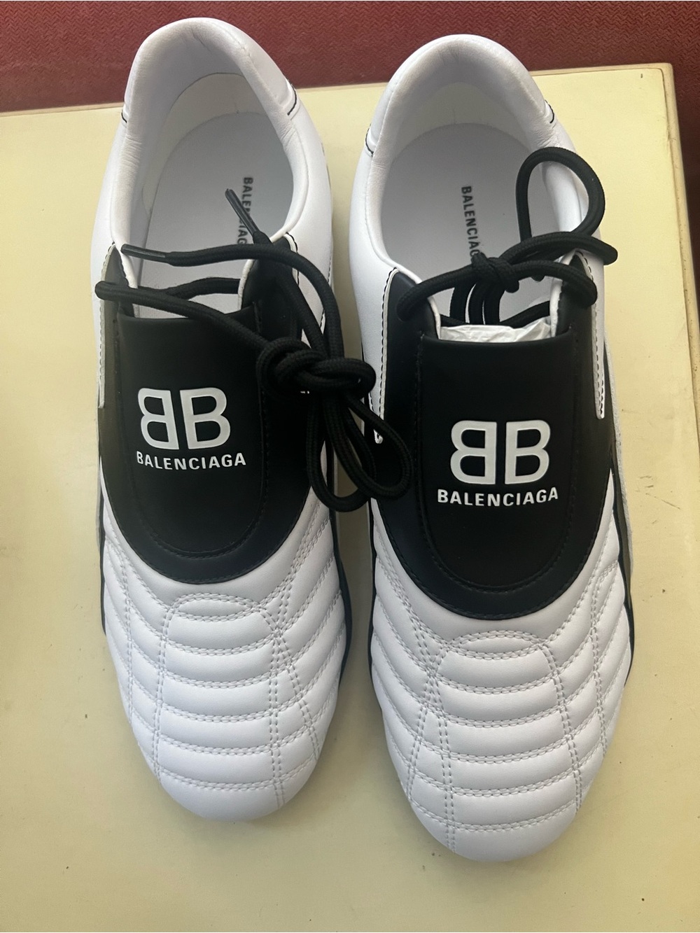 Balenciaga Zen BB Logo White & Black Quilted Sneakers